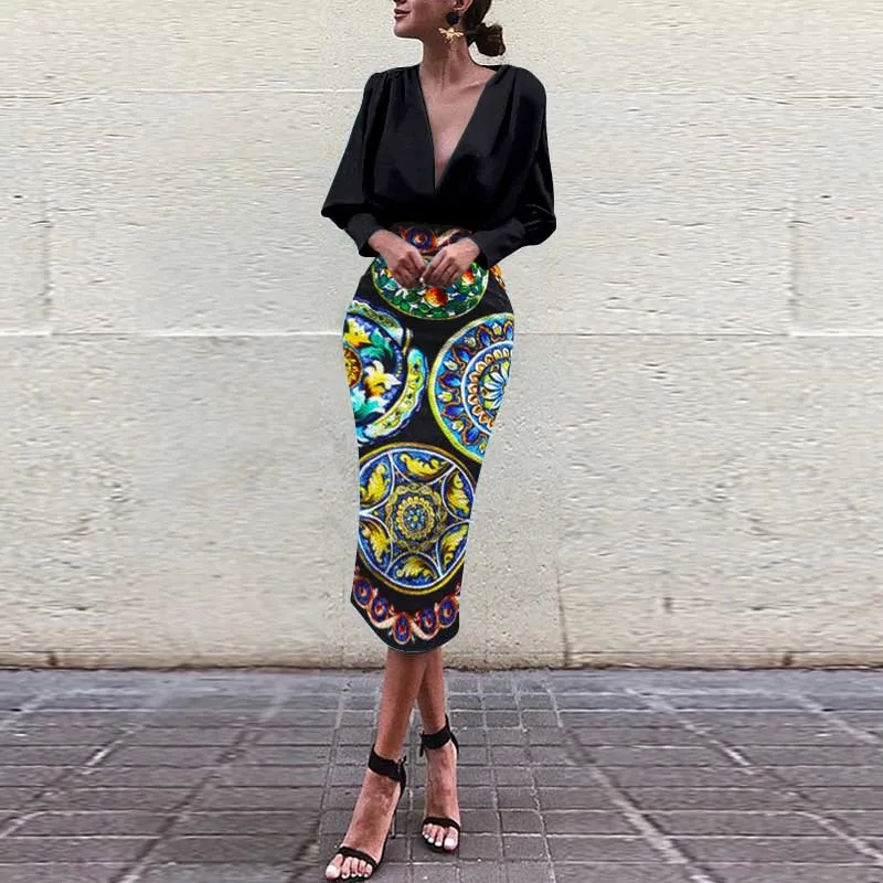 Шелковистое платье 2020 весеннее женское миди сексуальное с длинным рукавом