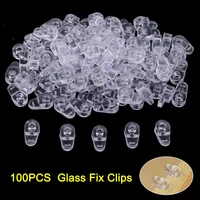 100pcs plastic glass retainer transparent mirror cabinet fix clips tp hot