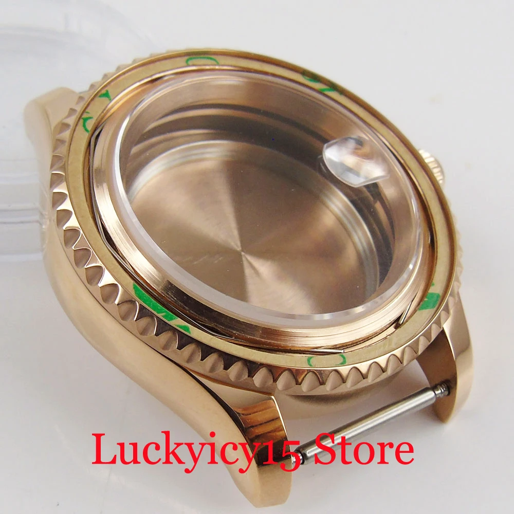 Высококачественный круглый чехол для часов PARNIS 41 мм сапфировое стекло