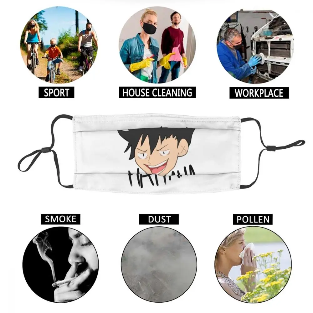 

Funny Laughing Kuroo Reusable Men Face Mask Anime Manga Haikyuu Anti Haze Dust Mask Protection Cover Respirator Mouth Muffle