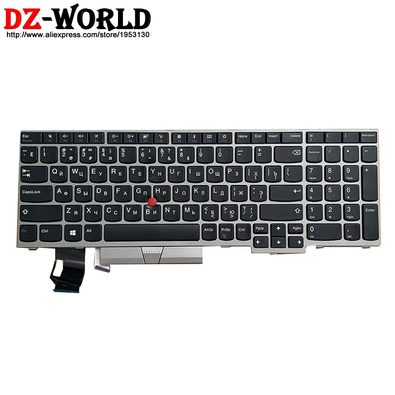 Новая Оригинальная Серебристая Русская клавиатура для Lenovo Thinkpad E580 E585 E590 E595 T590 P53S
