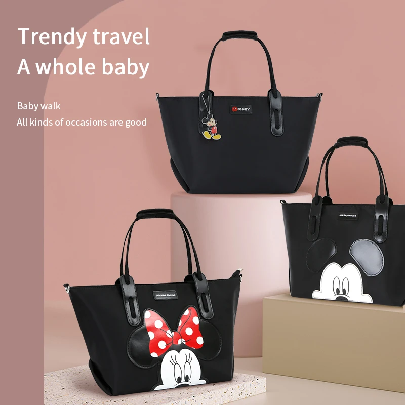 

Disney Newest Baby Diaper Tote Bags Maternity Mommy Bags Baby Stroller Bag With Hook Waterproof Antifouling Storage Minnie Bag