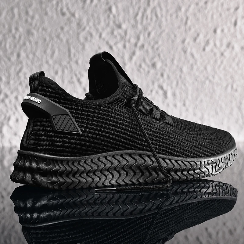 Кроссовки GNZ мужские нескользящие спортивная обувь теннисные кеды черные и белые