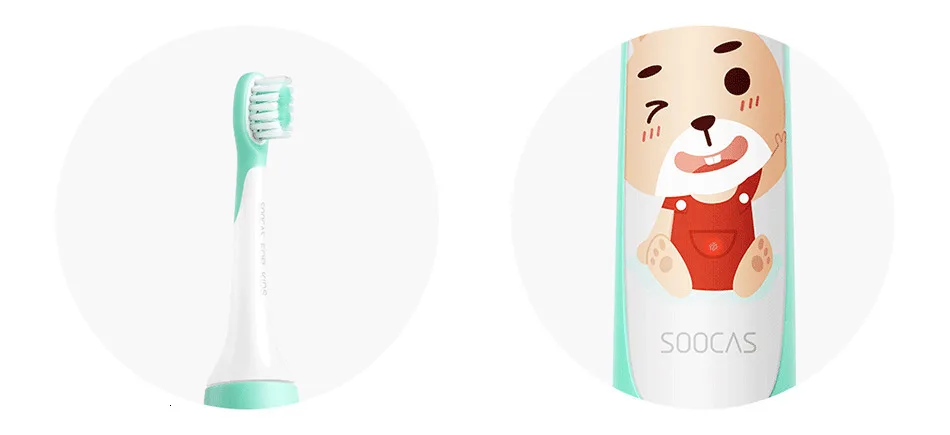 Xiaomi Mijia Soocas sonic электрическая зубная щетка C1 для детей, водонепроницаемая перезаряжаемая Милая умная ультра звуковая зубная щетка для детей