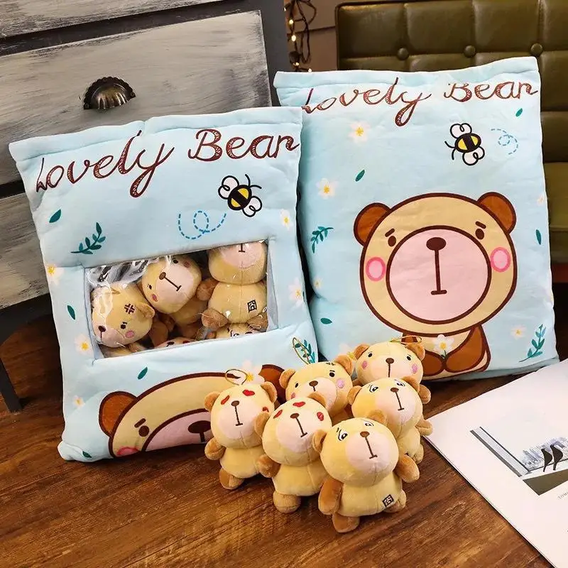 Одна сумка Sakura с помпоном из кроличьего меха Wagashi плюшевые игрушки плюшевых