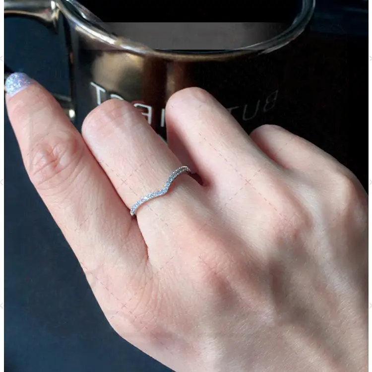 925 Sterling Silver Water Droplet Clear CZ Finger Rings for Women Wedding Engagement Jewelry Girlfriend Gift