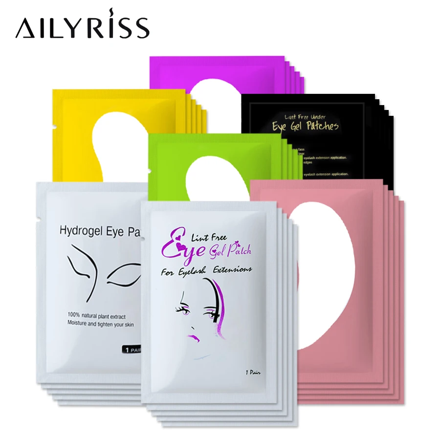 

Патчи бумажные для наращивания ресниц, Гелевые увлажняющие подушечки для глаз без ворса при наращивании и расширения ресниц, 20/50/100 пар