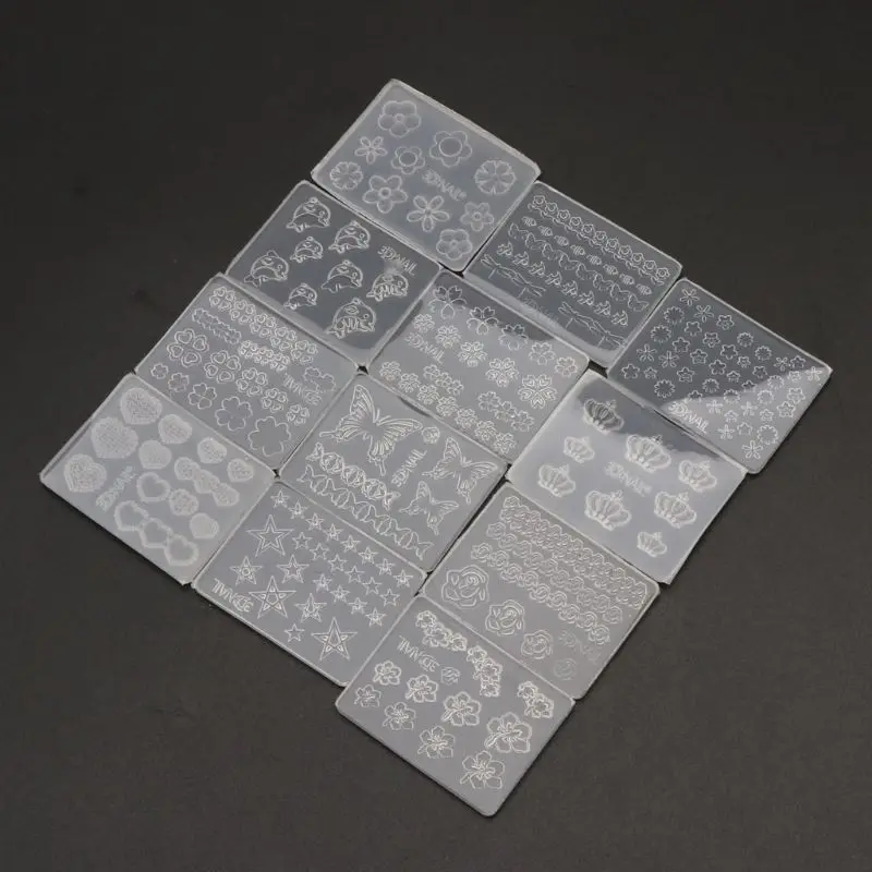

12Pcs Mini Size Nail Art Silicone Mold Leaves Flower Animals Template Acrylic Gel Tools Resin Mold Jewelry Making Tools