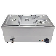 1500 Вт четыре контейнера Bain Marie буфет подогреватель еды коммерческий автоматический суп горшок Ресторан приготовление пищи Bain Marie