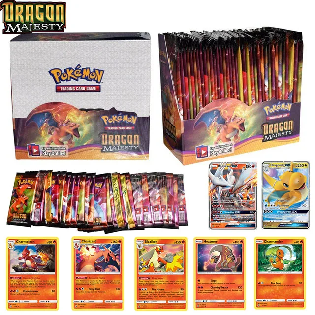 

24 pcs Pokmon CardsTCG: Dragon Majesty Elite Trainer Box (36 Packs) Game Kids Collection Toys Gift