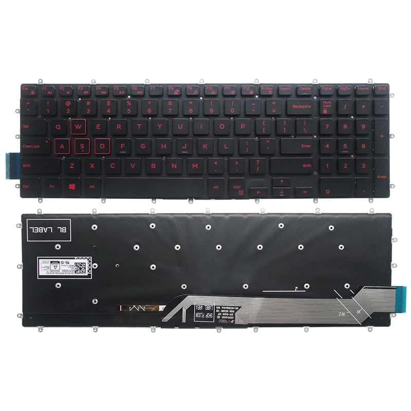 new us laptop keyboard for dell inspiron 15 5565 5567 5568 gaming 17 5765 5767 keyboard layout bluewhitered backlit free global shipping