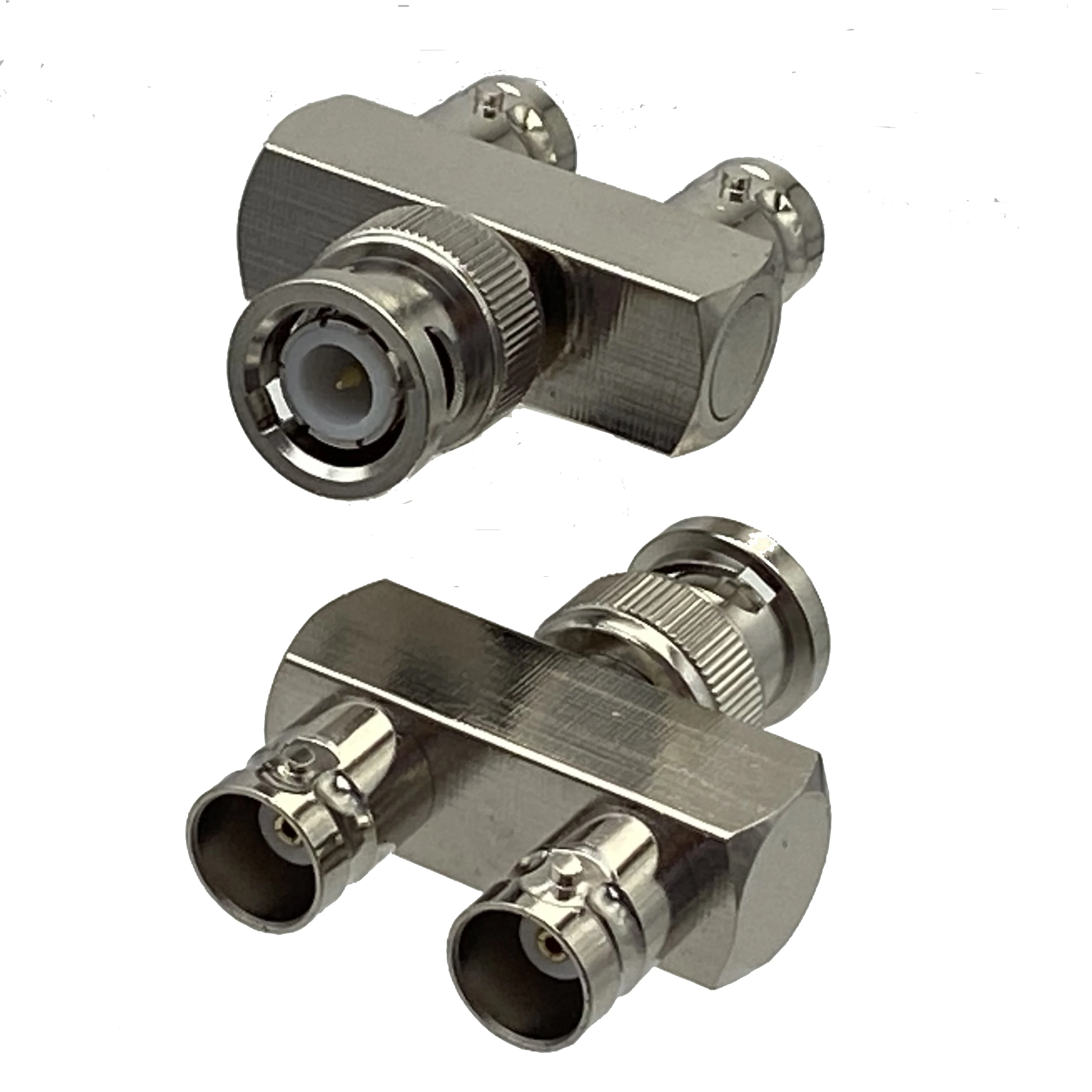 

1pcs Connector Adapter BNC Male Plug to Dual BNC Female Jack Y Splitter RF Coaxial Converter Wire Terminal New Brass