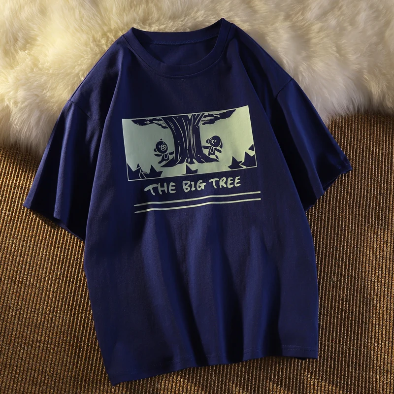 

Винтажная футболка в гонконгском стиле с изображением медведя и коротким рукавом, женский свободный Модный хлопковый топ в стиле Харадзюку...