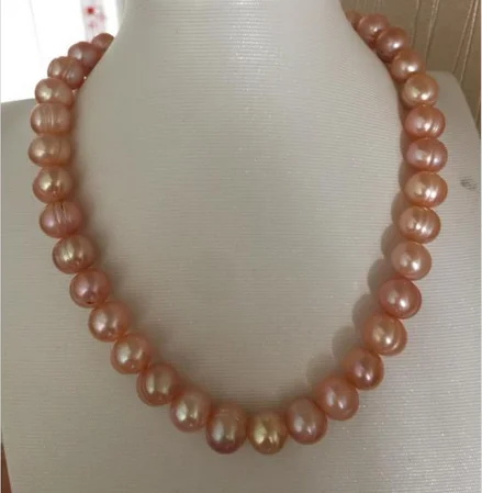 ELEGANT 11-13mm SOUTH SEA BAROQUE PINK PEARL NECKLACE 18