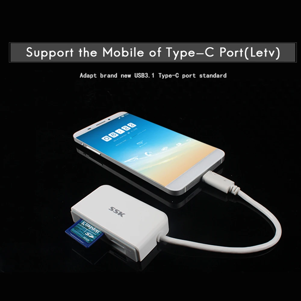 Смарт картридер SSK все в 1 поддержка SD/SDHC/SDXC/Micro SD/Micro SDHC/Micro SDXC/T Flash/CF Card