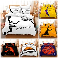 3d basketball bedding set duvet cover pillowcase popular style 2 3 pcs suit no padding and no sheet