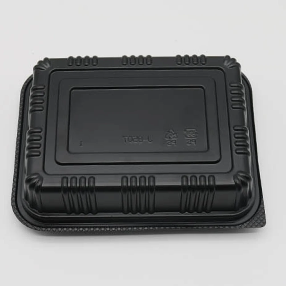 50pcs Disposable Fruit Takeaway Food Packaging Take Out Box Salad Cake Packing Container Rectangle Takeout (Black) |