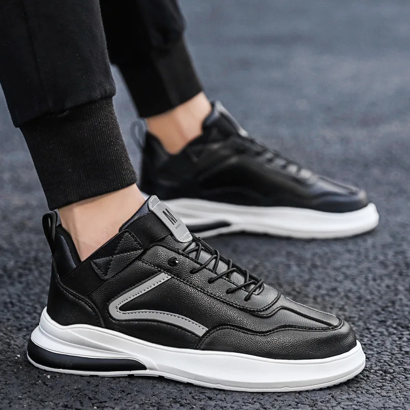 Осенне зимние мужские дышащие кроссовки с высоким берцем для бега студенческие