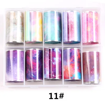 11 1 компл./лот 2,5*100 см нейл-арта Стикеры Mix цветок звездное небо ногтей набор фольги передачи Стикеры декоративный для маникюра DIY настенные наклейки - Цвет: 11