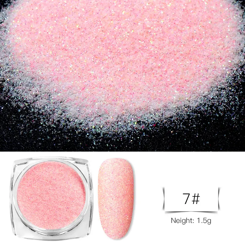 0.2g Ice Transparent Mirror Nail Glitter Powder Mirror Glitter UV Gel Pigment Magic Chrome Dust 6 Colors Nail Art Decorations - Цвет: W4370