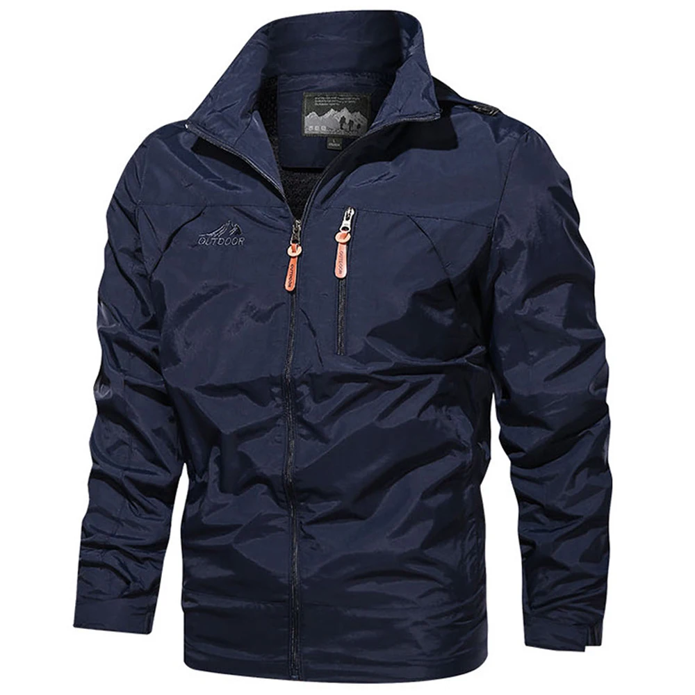 

Men Military Tactical Jacket Warm Casual Zip Up Coat Windproof Outwear Autumn Plain Plus Size