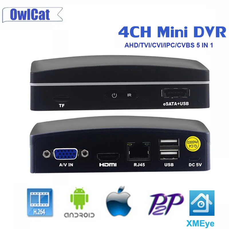 4 channel AHD DVR N 720P/960H CCTV 4CH мини Гибридный HDMI 5 в 1 Поддержка IP CVI TVI аналоговый CVBS Камера