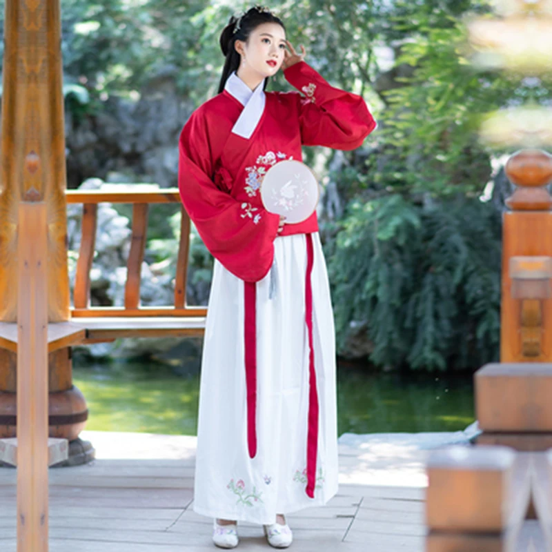 Костюм ханьфу для классических танцев с вышивкой Женский праздничный костюм