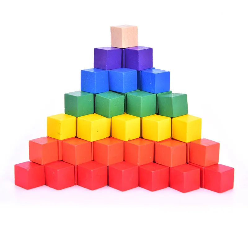 Cubos de madera de 10mm para ni&ntilde;os, piezas de ajedrez de dados coloridos, &aacute;ngulo recto para rompecabezas de fichas, juego de mesa, Educaci&oacute;n Temprana, 100 Uds.-0