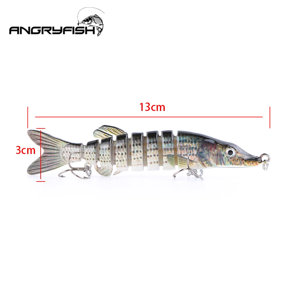 Фото Angryfish 1 шт. рыболовная приманка 8 сегментов приманка с Искусственные крючки реалистичные крючки приманка 4 цвета №3