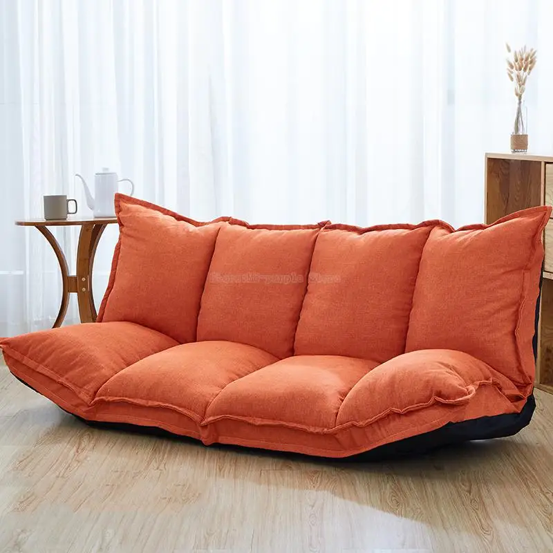 Льняная тканевая обивка регулируемая напольный диван-кровать для отдыха дивана