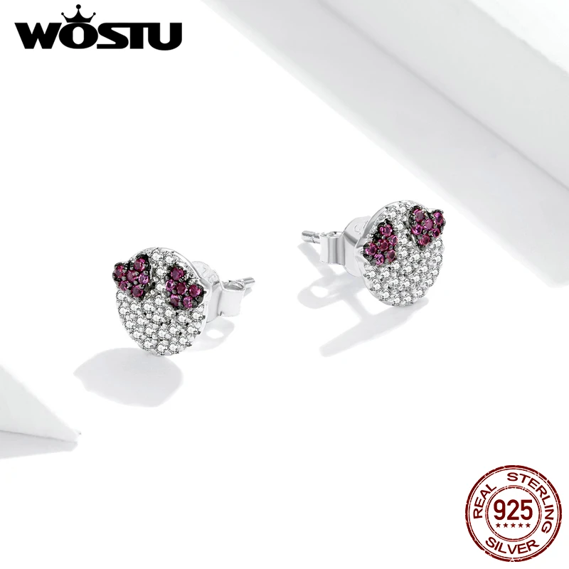 WOSTU оригинальные серьги-гвоздики из стерлингового серебра 925 пробы с надписью Love