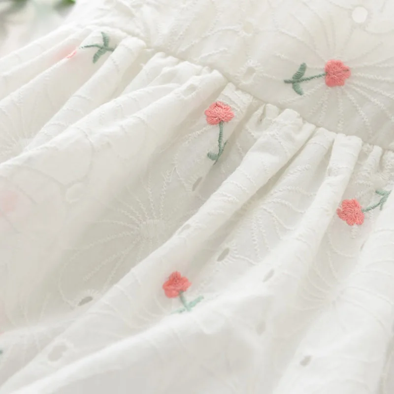 

Keelorn Girl Casual Dresses 2021 Summer Kids Clothes Flying Sleeve Children Flowers Embroidery Vestidos Backless Girls Costumes