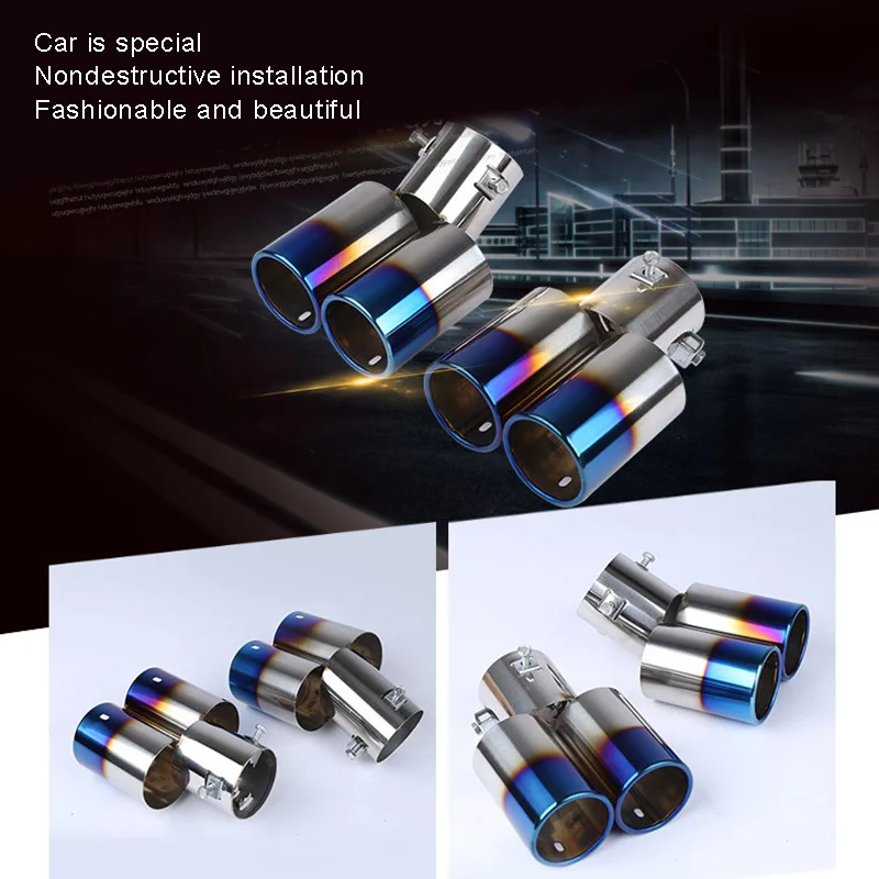 Универсальный глушитель для автомобиля круглый наконечник из нержавеющей стали