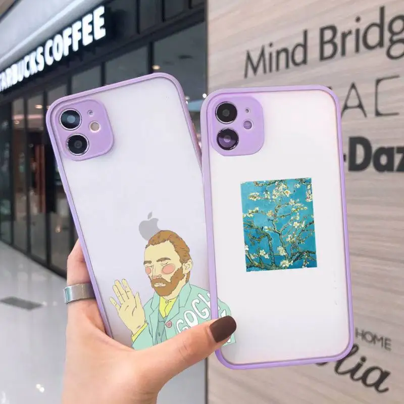 

Art Aesthetic Vincent Van Gogh Starry Night Phone Cases Matte Transparent for iPhone 7 8 11 12 s mini pro X XS XR MAX Plus