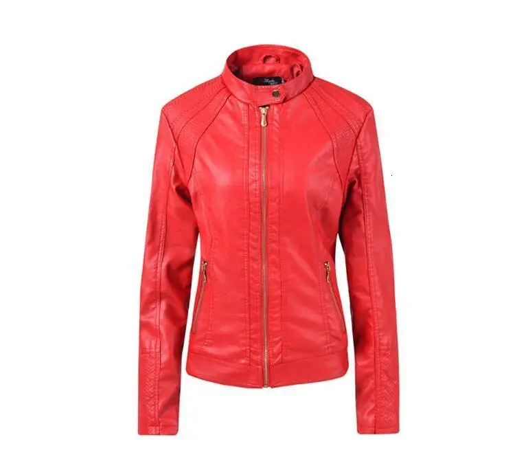 Получите Новое Женское пальто PU мотоциклетная Женская куртка воротник стежка из