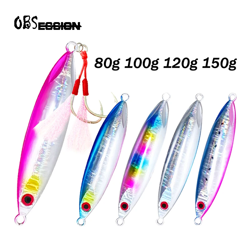 

Slow Shore Jigging Lure 80g 100g 120g 150g Metal Jigs Sinking Fish Lure Casting Jig Bait Saltwater Boat Fishing Bait Tackles