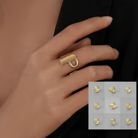 fashion letter ring titanium steel open ring punk hip hop jewelry golden ring couple ring finger joint ring for women and men