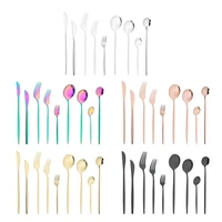 9pcs cutlery stainless steel colorful tableware set multicolor dinnerware set silverware rainbow rose gold kitchen accessories