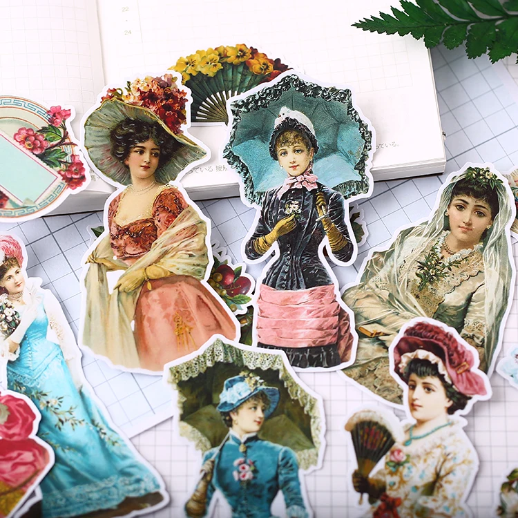 18 шт. викторианских символов стикеры для рукоделия и оформления красивые