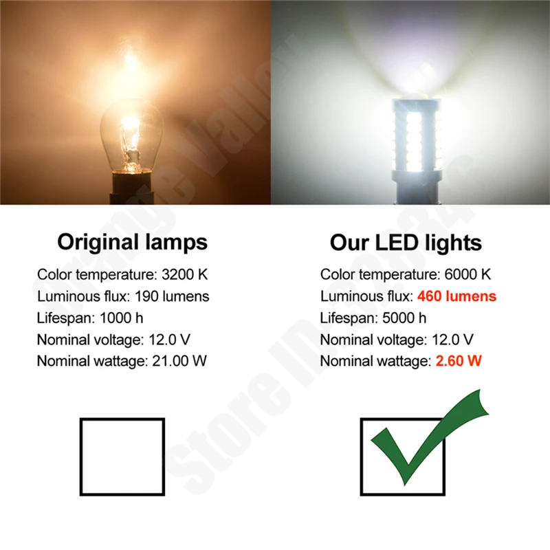 100 шт. P21W 1156 BA15s 33 светодиодный 5630 SMD светильник ние передние указатели поворота s