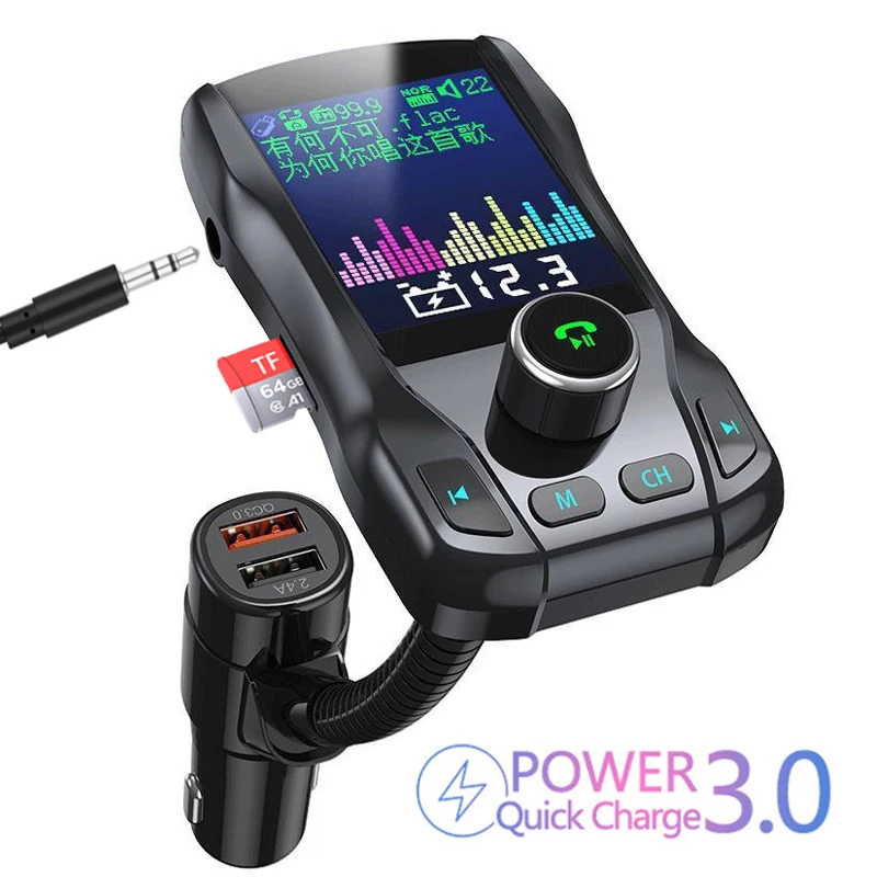 

JINSERTA Автомобильный MP3 плеер беспроводной fm-передатчик модулятор ручной светодиодный дисплей автоматический MP3-плеер TF карта двойной порт USB...