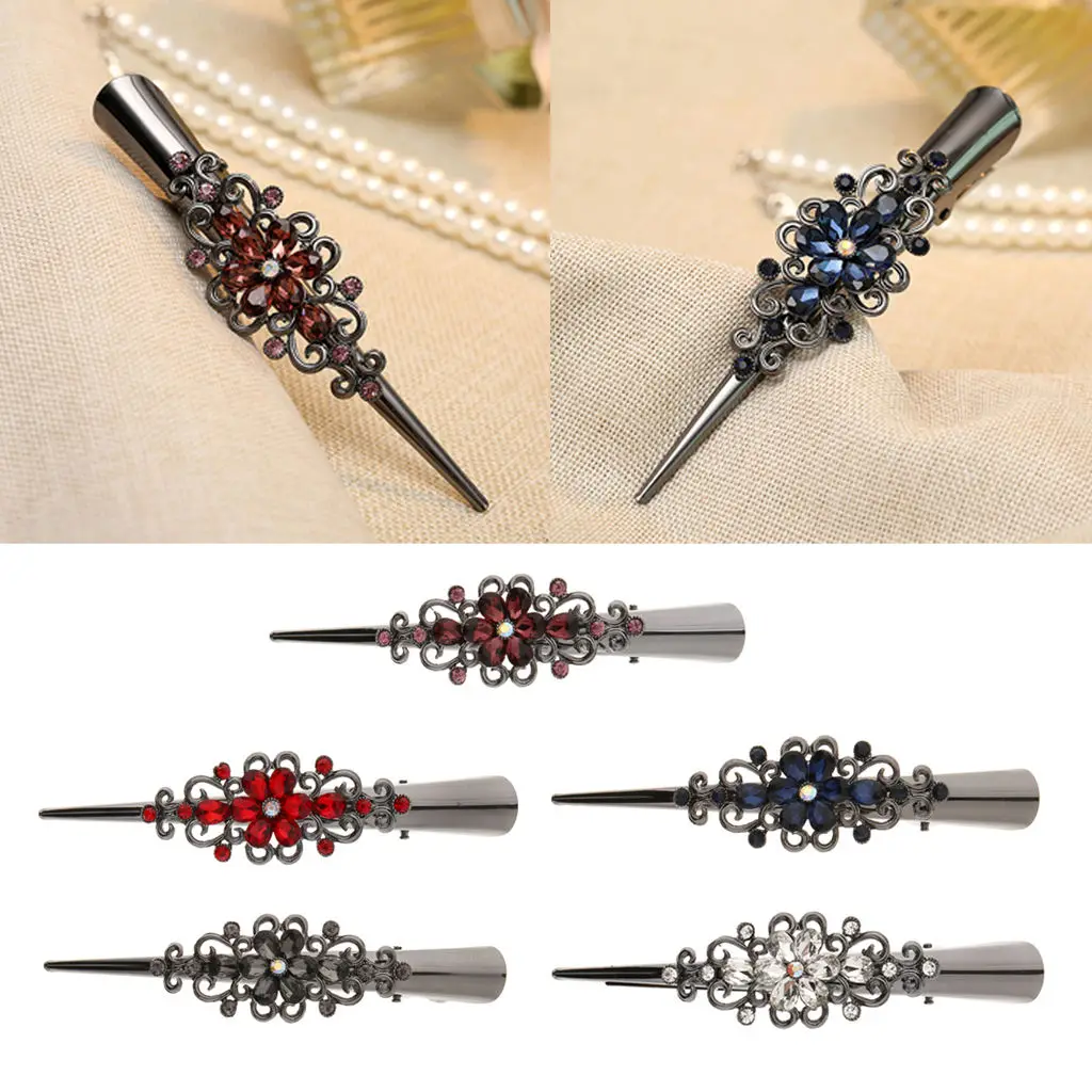 

1pcs Fashion Large Alligator Hair Clips with Sparkling Crystals Women Strong Hair Clamp Grips Thick Hair for Wedding Party