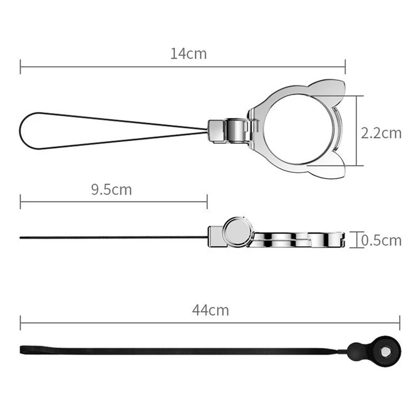 

Metal Rotatable Finger Ring Mobile Phone Holder Stand Grip for Universal Car Magnetic Mount Phone Back Sticker Pad Bracket