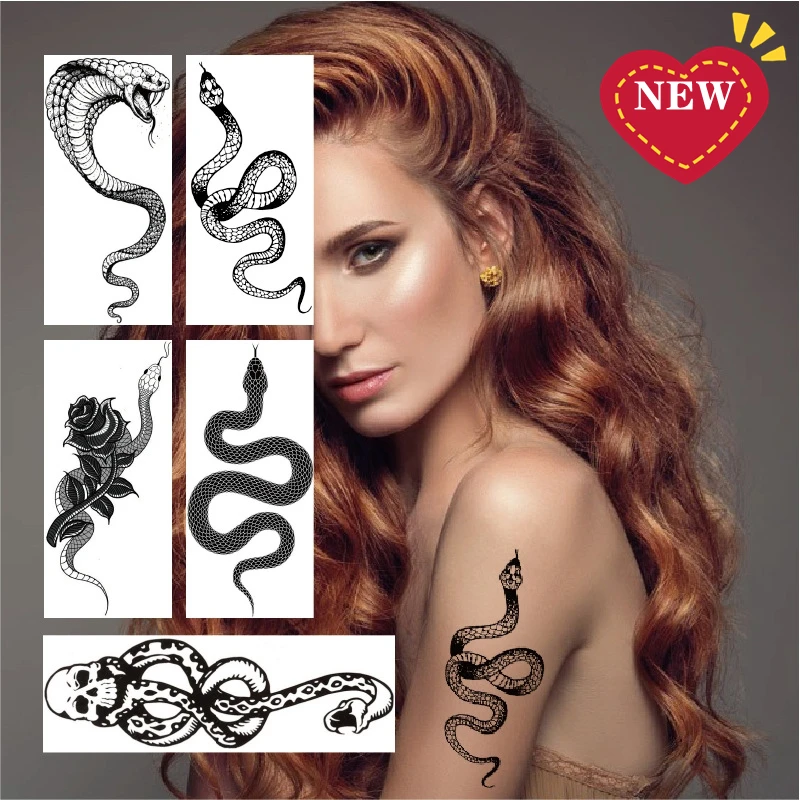 

Водостойкая тату-наклейка «Змея»