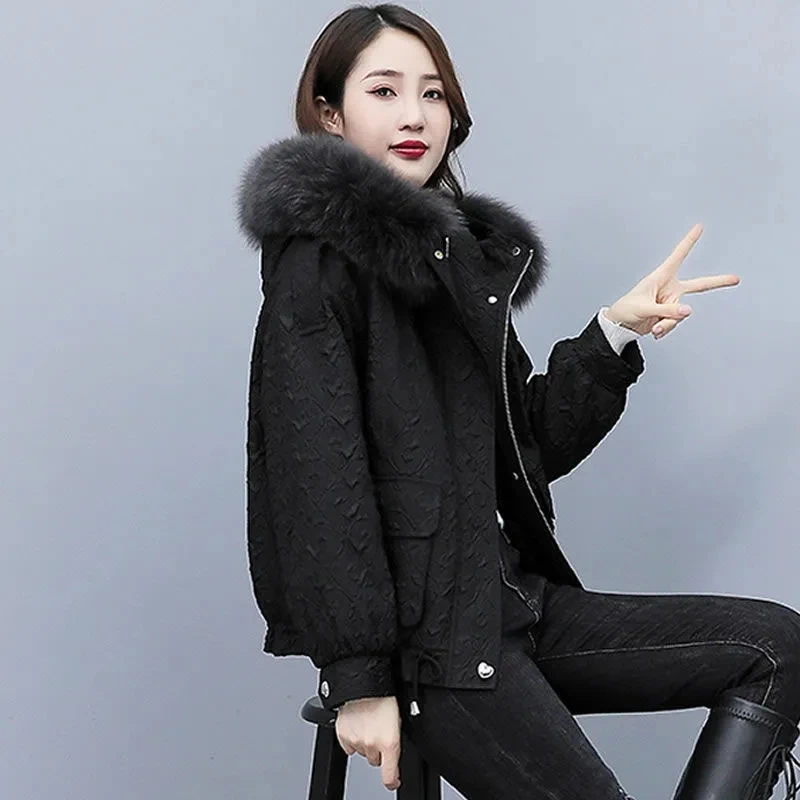 Thicker Pie Overcomes Women 2021 New Winter Clothes Temperament  Western Style And Velvet Short Printed Cotton Jacket Female A28