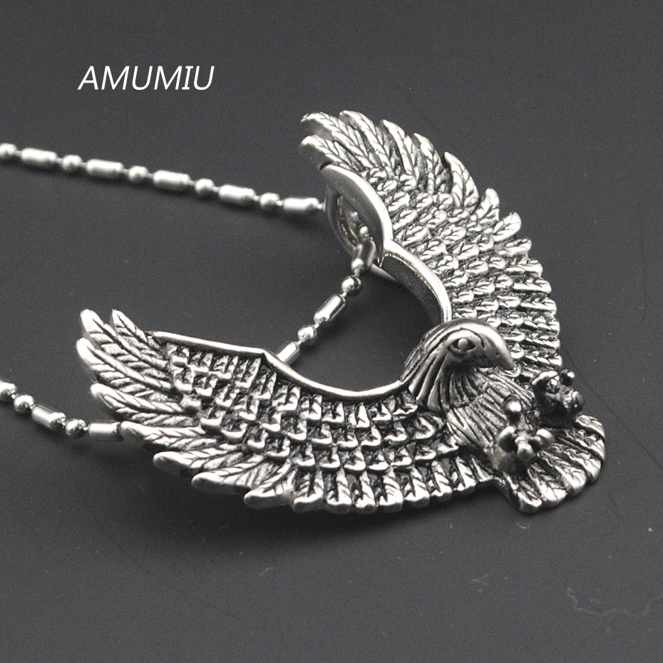 AMUMIU 316L ожерелье из нержавеющей стали с орлом байкерские ювелирные изделия