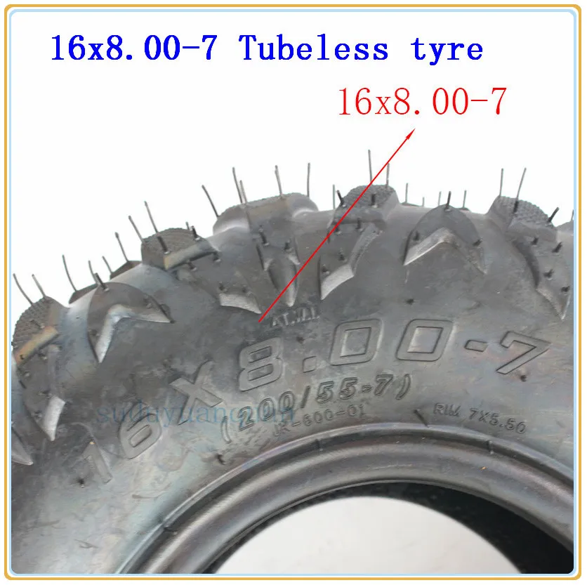 16x8-7 ATV& Go-Kart Off-дорожные шины вездеходы 16x8. 00-7 16/8-7 бескамерные шины шоссейные шины износостойкие вакуумные шины