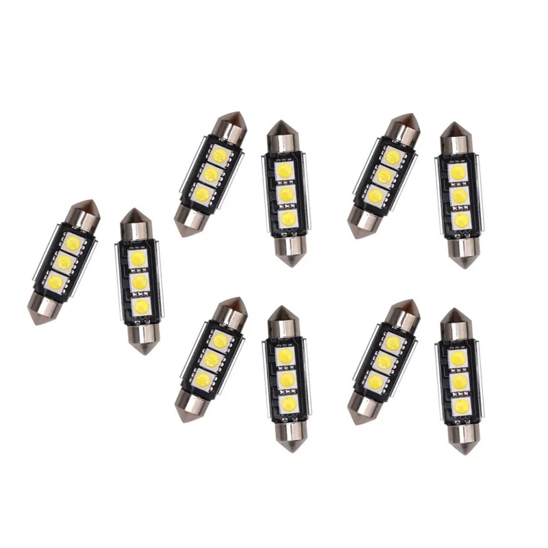10 шт. 36 мм 39 41 SMD 5050 светодиодный Белый купол Festoon автомобильный светильник CANBUS без