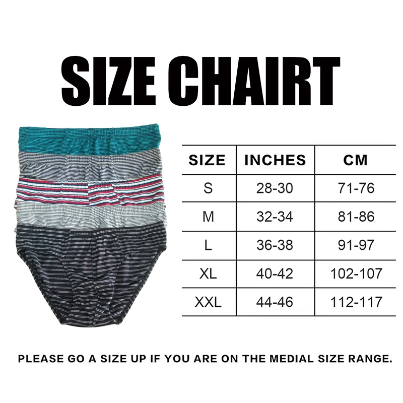 Comsoft 95% Cotton Men's Uderwear Fashion Stripes Briefs Factory Sale Comfortable Panties S-XXL