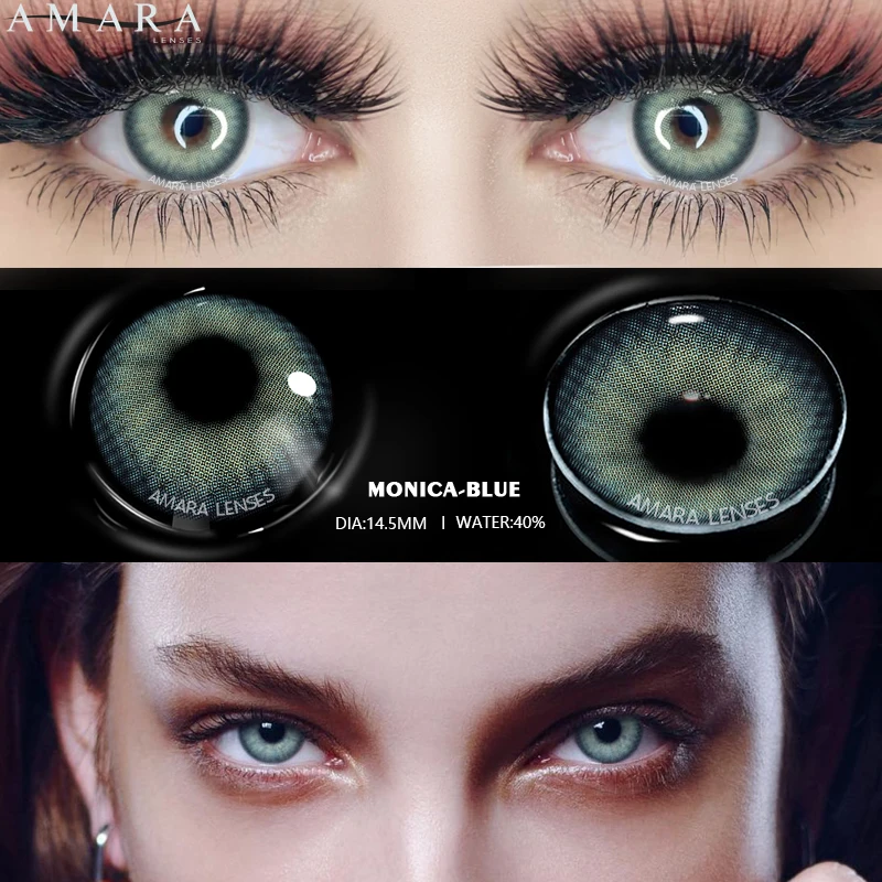 AMARA 1 пара цветных контактных линз для глаз Серия Нью-Йорк натуральные линзы синие